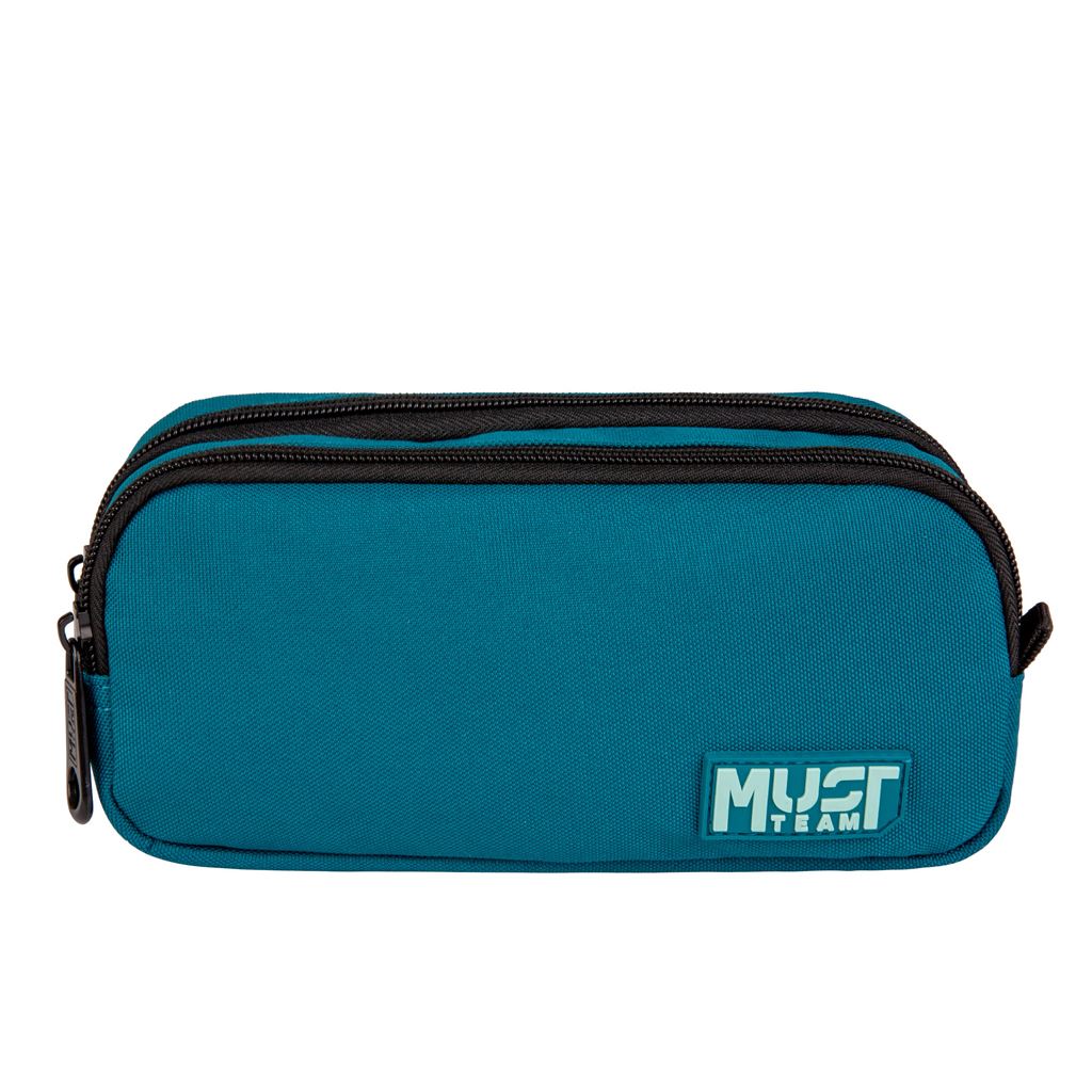 Must Team pencil case 2 zippers petrol with light petrol