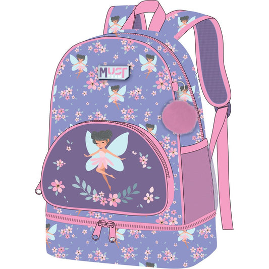 Must Team 14.5" backpack with iso thermal lunch case fairy, 36cm