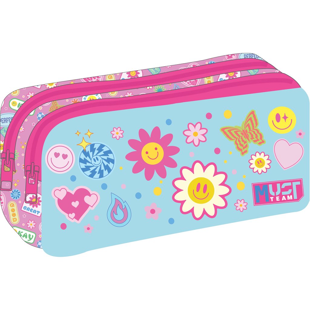 Must Team pencil case 2 zippers good vibes