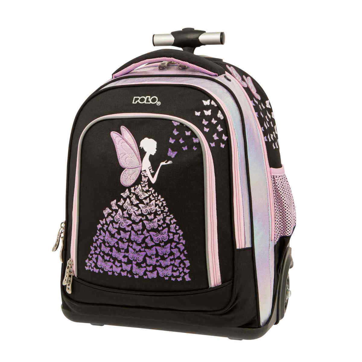 Trolley School Backpack Rolling Butterfly Dress