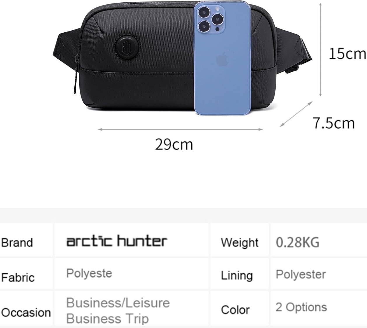 Arctic Hunter Waist Bag Y00557 Grey