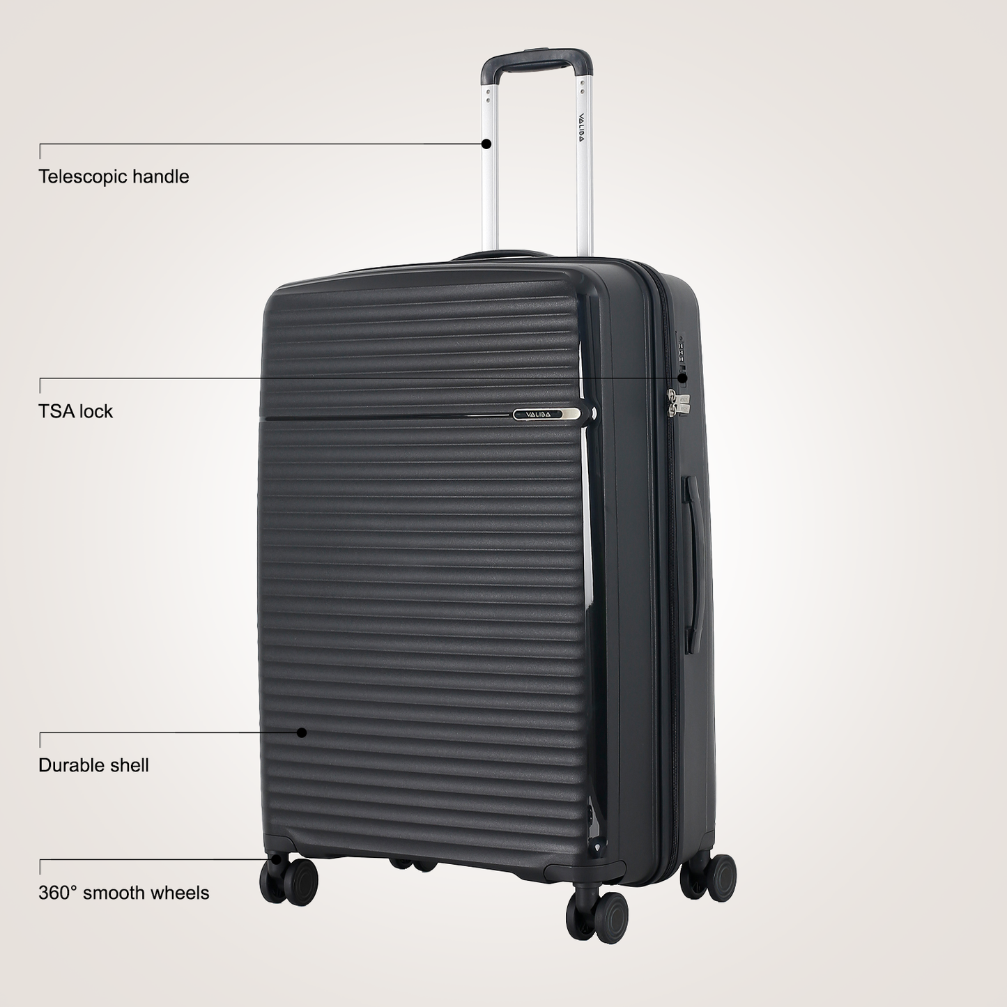 Valiba PP Luggage - 28" - Black