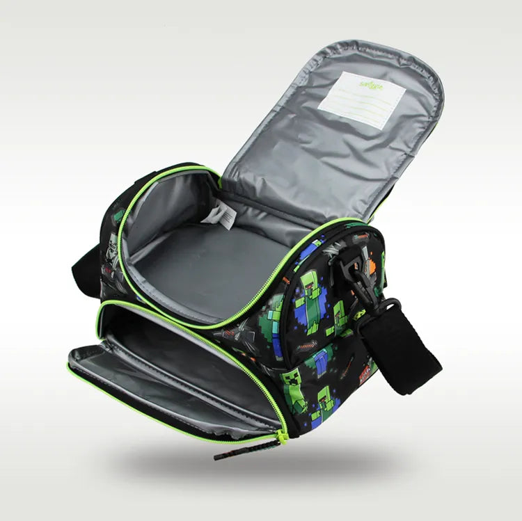 Minecraft Double Pocket Lunch Bag With Strap