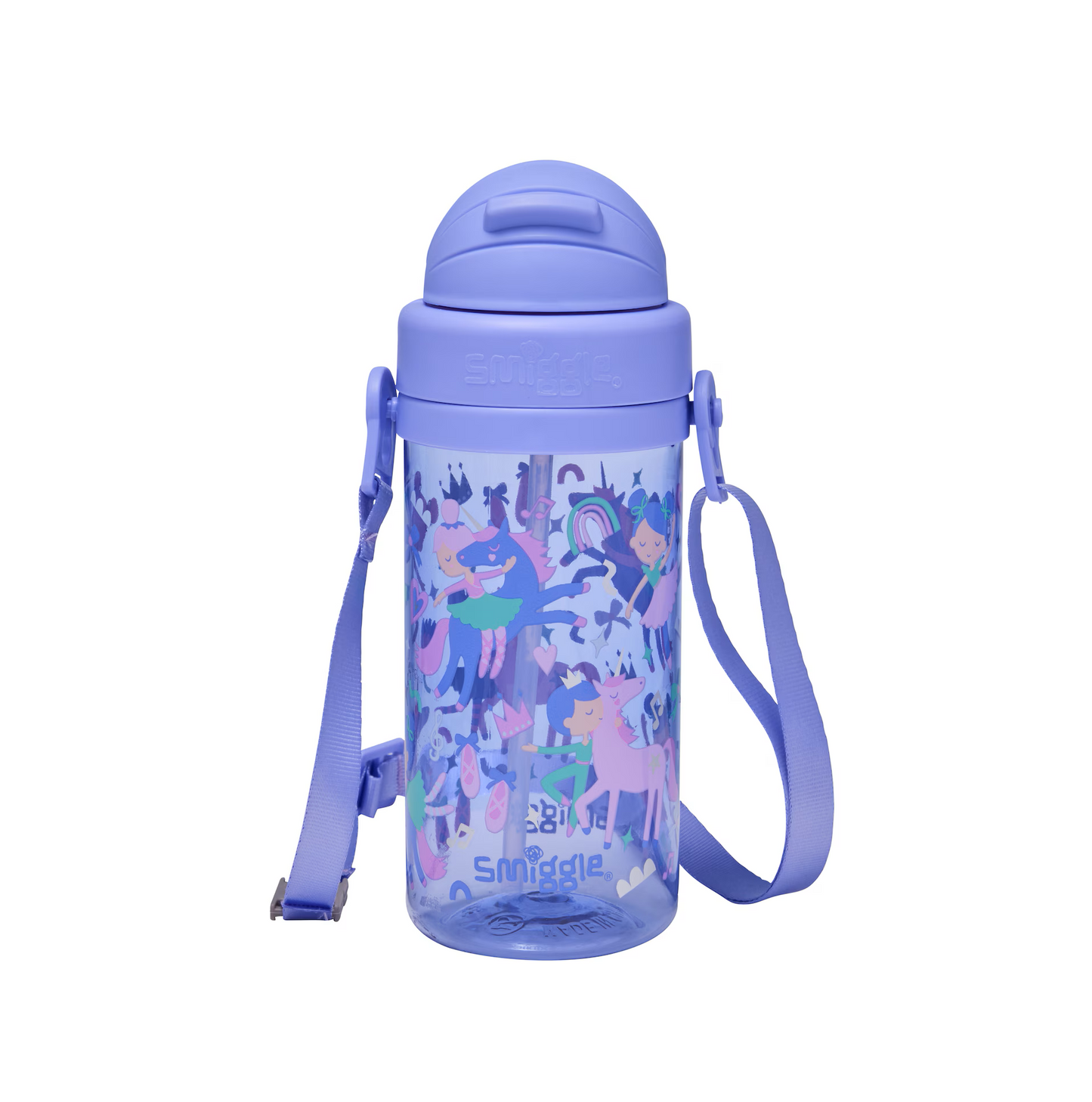 Unicorn Teeny Tiny Plastic Drink Bottle With Strap 400Ml