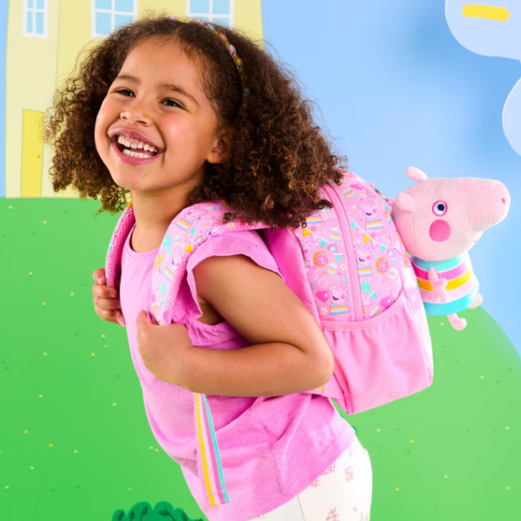 Teeny Tiny Peppa Pig Backpack with Detachable Plush Toy, 26cm