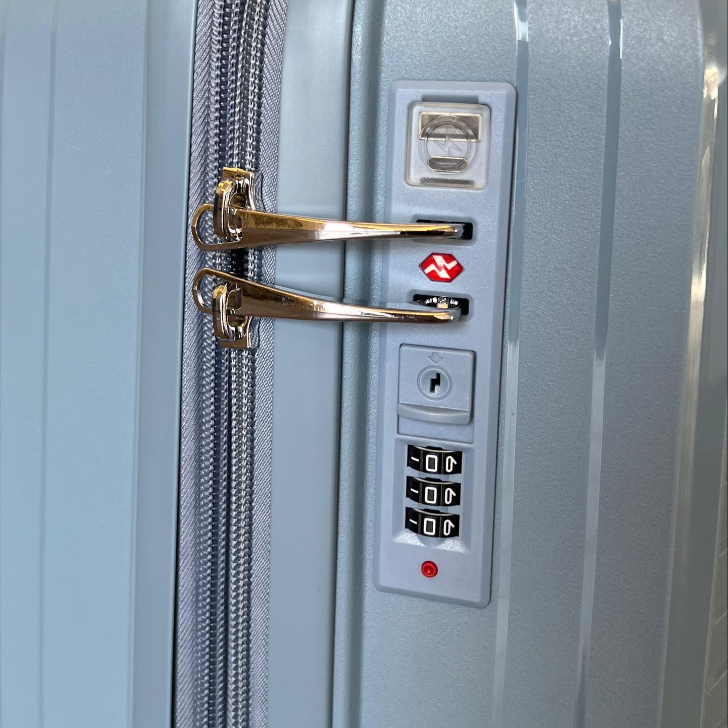 PP Luggage Set + Cup Holder - 3Pieces - Grey Blue