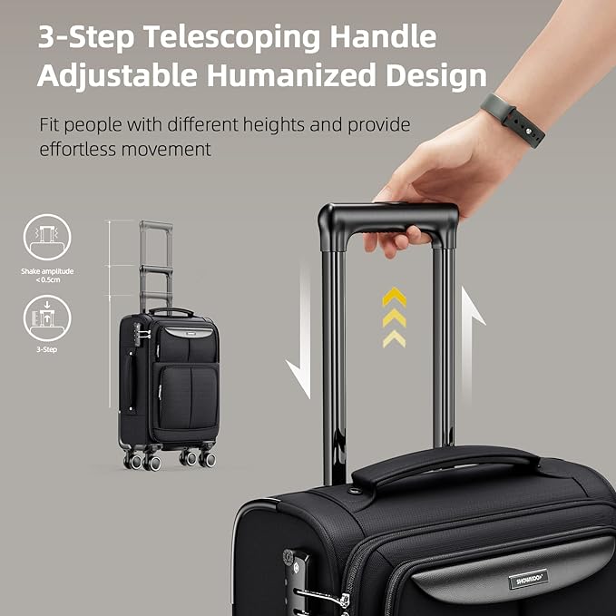 Showkoo Fabric Luggage - 24" - Black