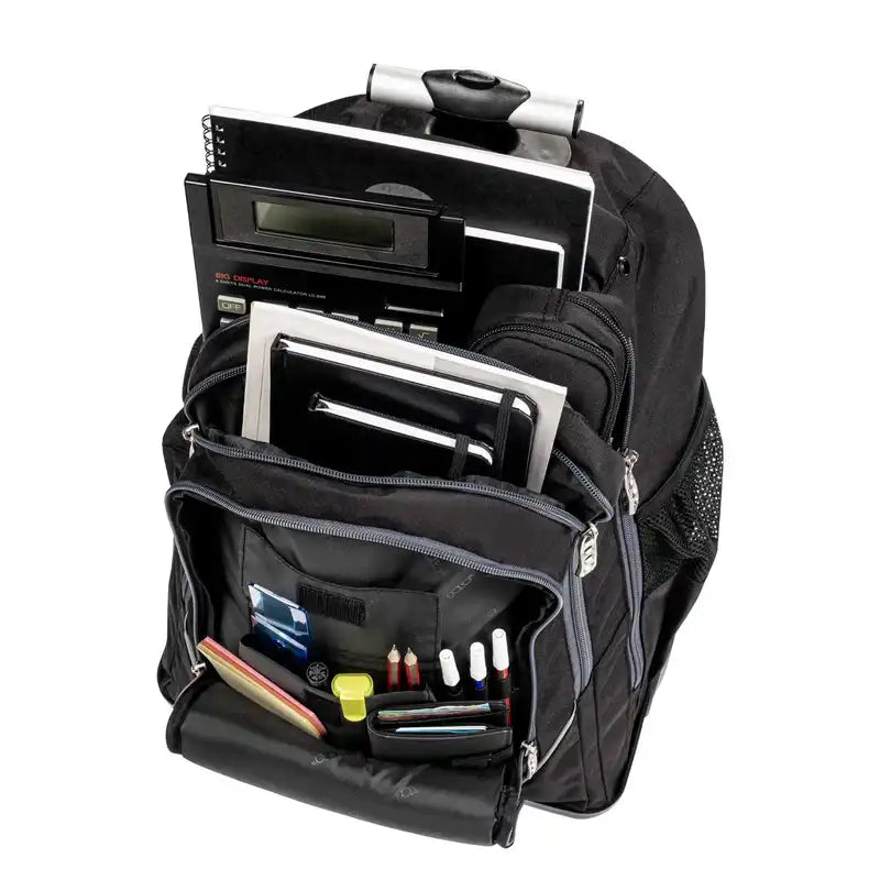 Trolley School Backpack Rolling Cart Black