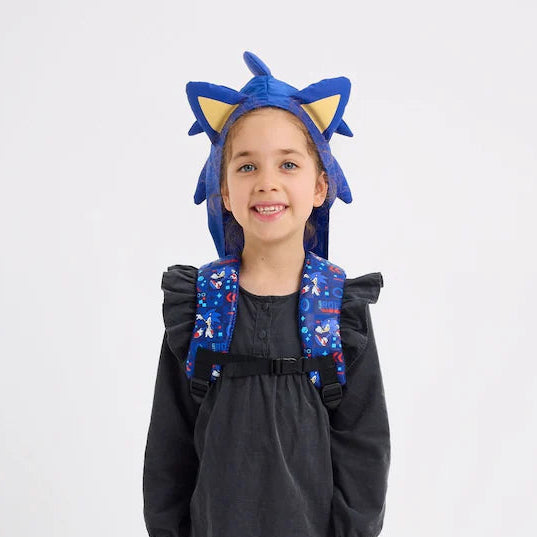 Smiggle Blue Junior Sonic The Hedgehog Hoodie Backpack ,38cm
