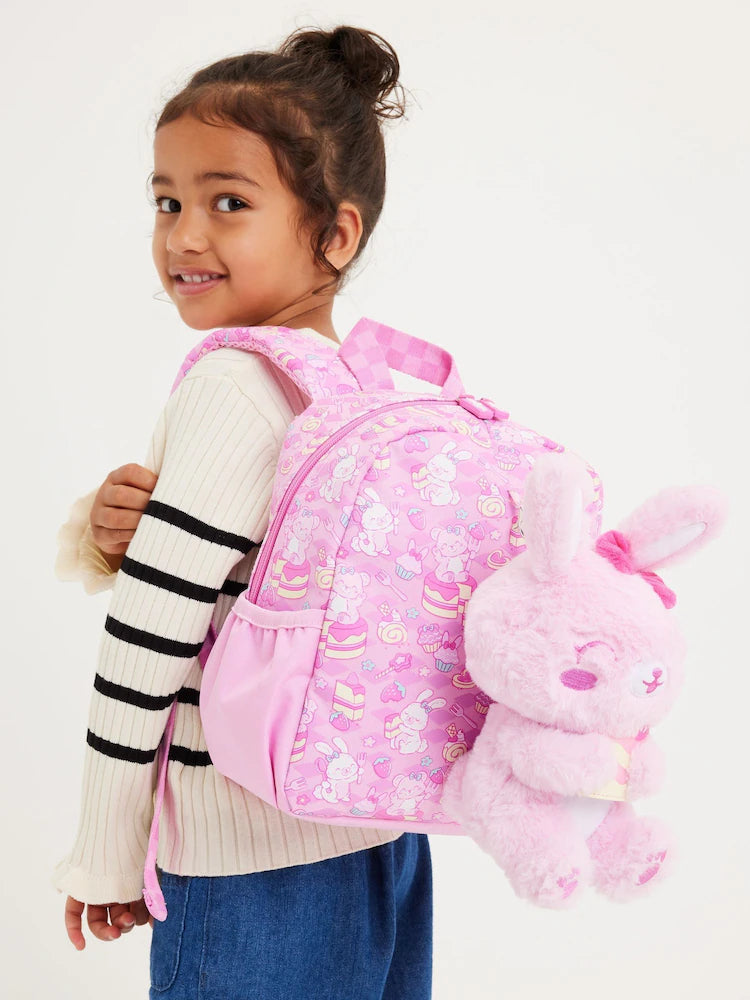 Teeny Tiny Pink Out & About Backpack with Detachable Plush Toy, 26cm