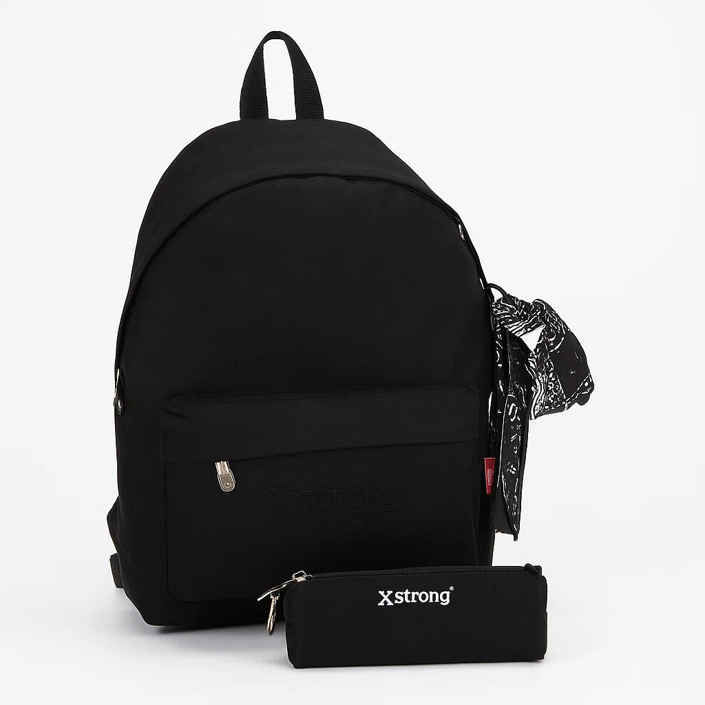 Backpack 2 compartments + FREE pencil case black