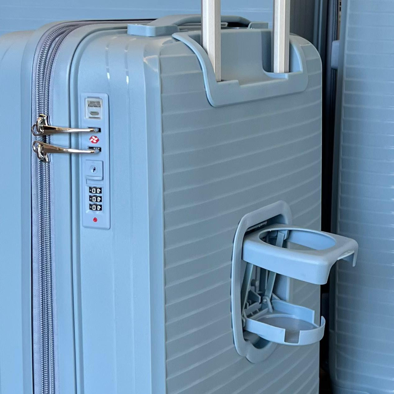 PP Luggage + Cup Holder - 20" - Grey Blue