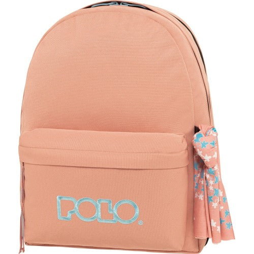 Original Double Scarf Backpack - Salmon-Cyan