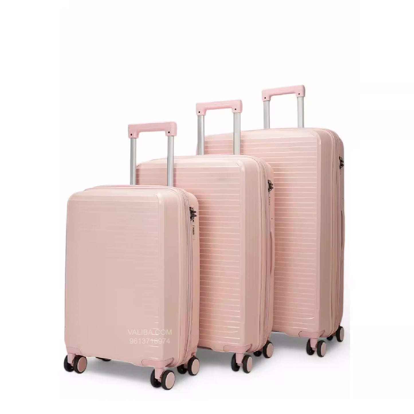 PP Luggage Set + Cup Holder - 3Pieces - Pink