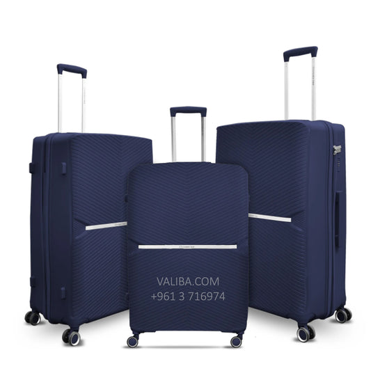 PP 3pc Luggage Set - Navy Blue (75cm/65cm/55cm)