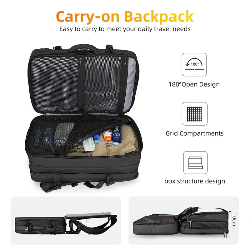 Expandable Business & Travel Laptop Backpack - 17.3inch Laptop