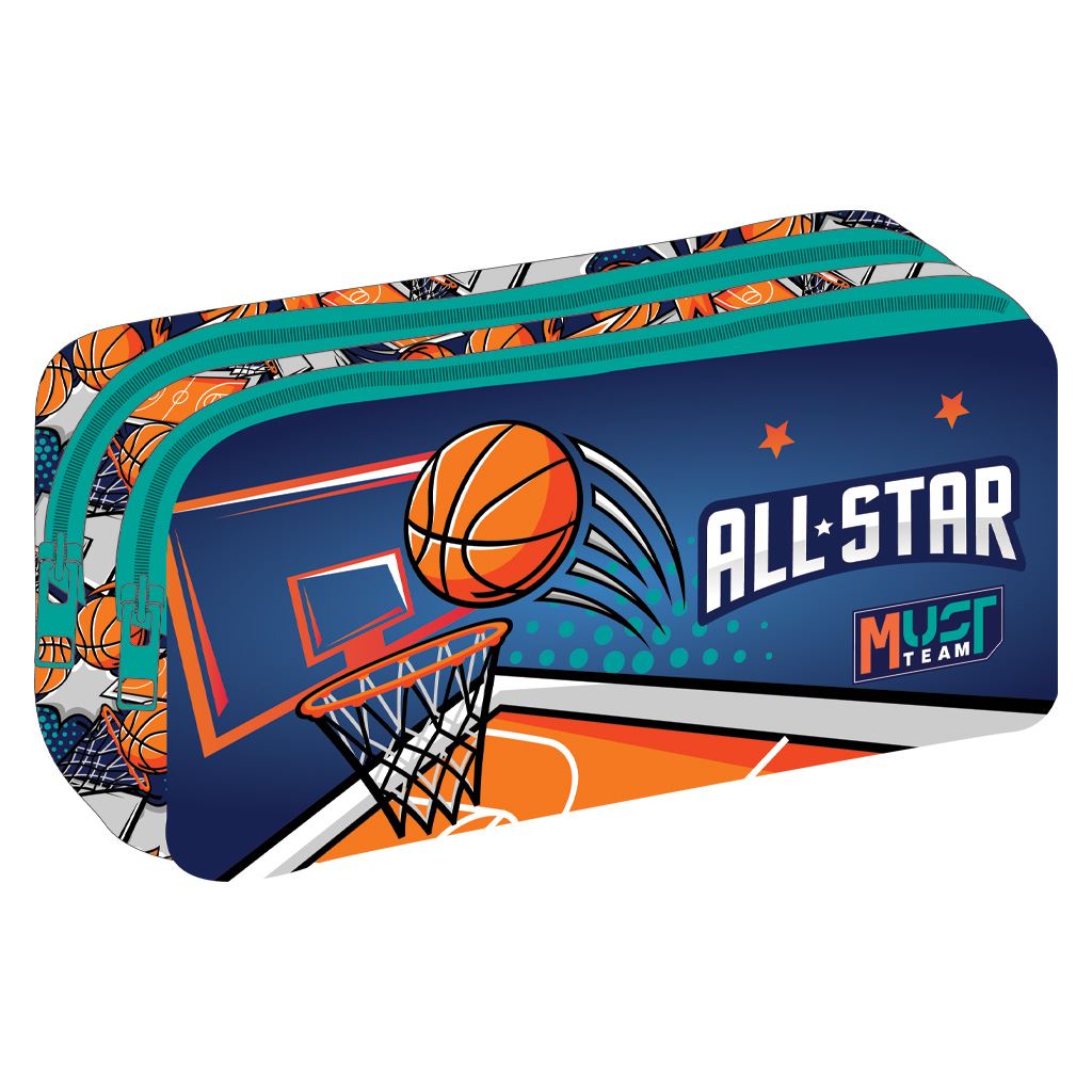 Must Team pencil case 2 zippers basketball