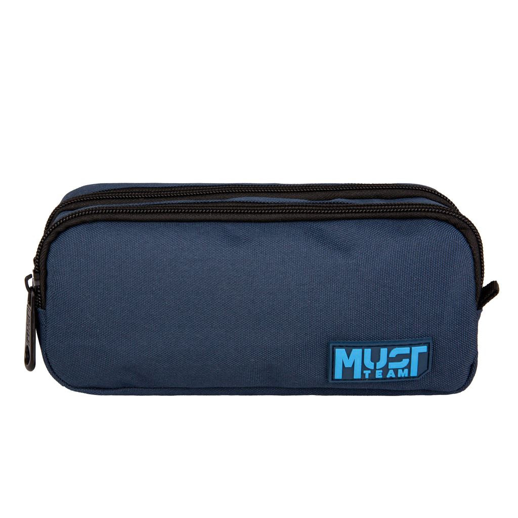 Must Team pencil case 2 zippers blue with light blue