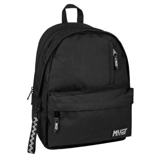 Must Team Monochrome 17" backpack 2 compartments black w/ grey 42cm