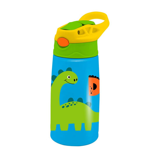 Must Team stainless steel water bottle canteen 400 ML with straw asst DINO