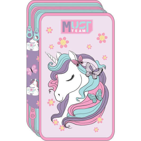 Must Team double decker filled pencil case unicorn