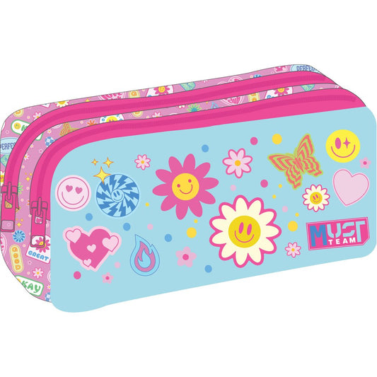 Must Team pencil case 2 zippers good vibes