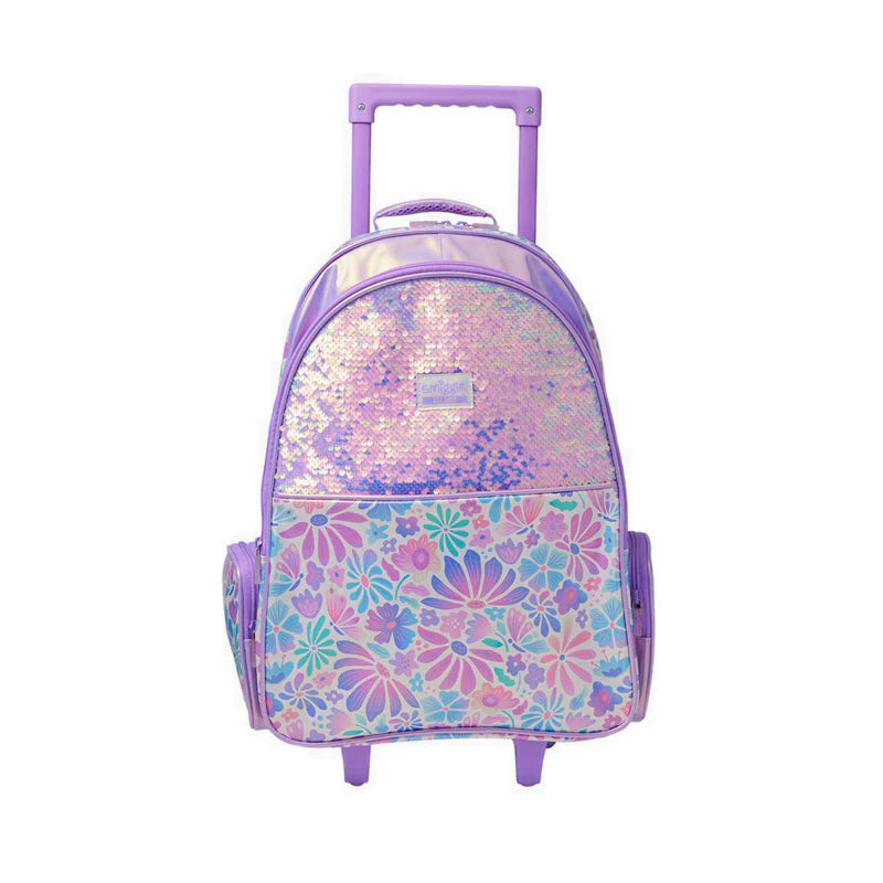 Flower Bloom Trolley Backpack With Light Up Wheels