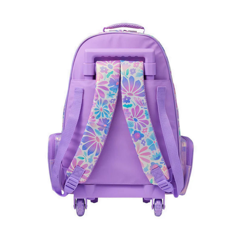 Flower Bloom Trolley Backpack With Light Up Wheels