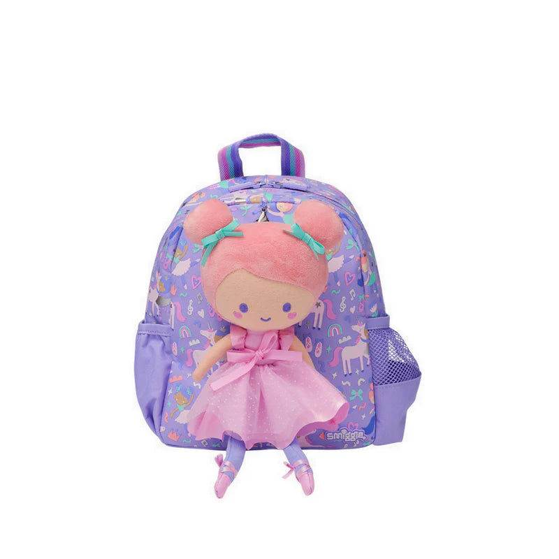 Teeny Tiny Purple Ballerina Backpack with Detachable Plush Toy, 26cm