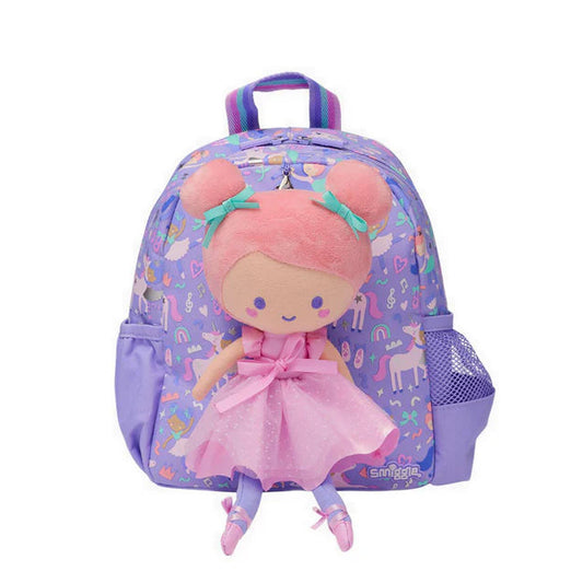 Teeny Tiny Purple Ballerina Backpack with Detachable Plush Toy, 26cm