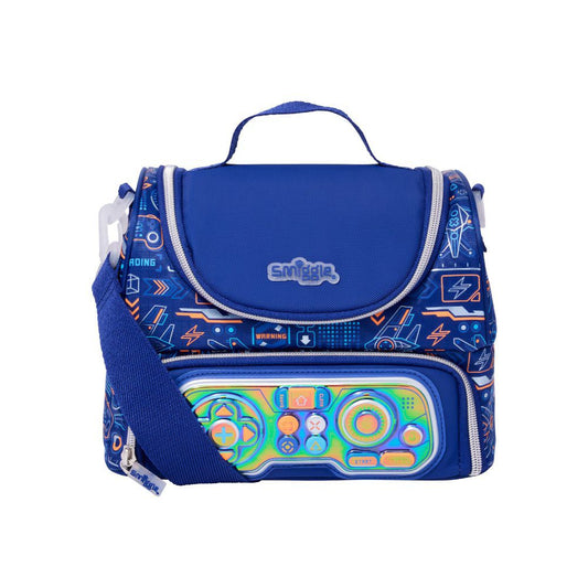 Blue Game Nintendo Double Pocket Lunch Bag With Strap