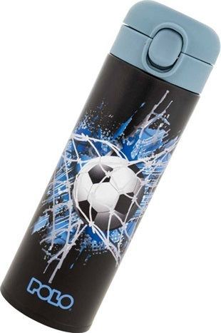 Stainless Steel Junior Thermos Bottle 500ml With Straw Football