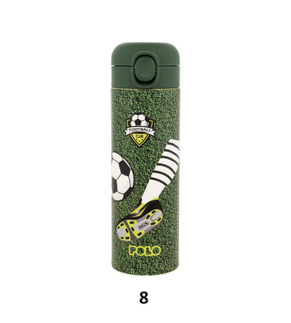 Stainless Steel Junior Thermos Bottle 500ml With Straw Football