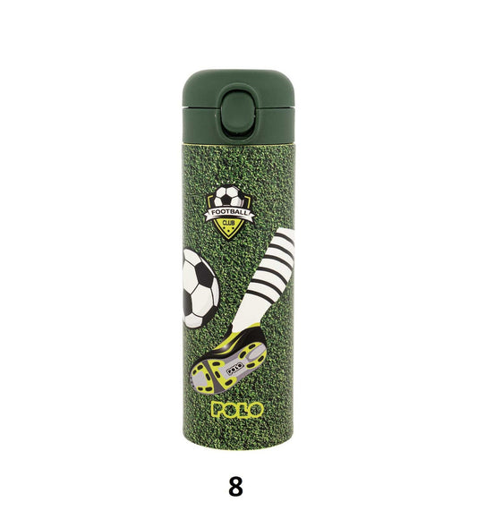 Stainless Steel Junior Thermos Bottle 500ml With Straw Football
