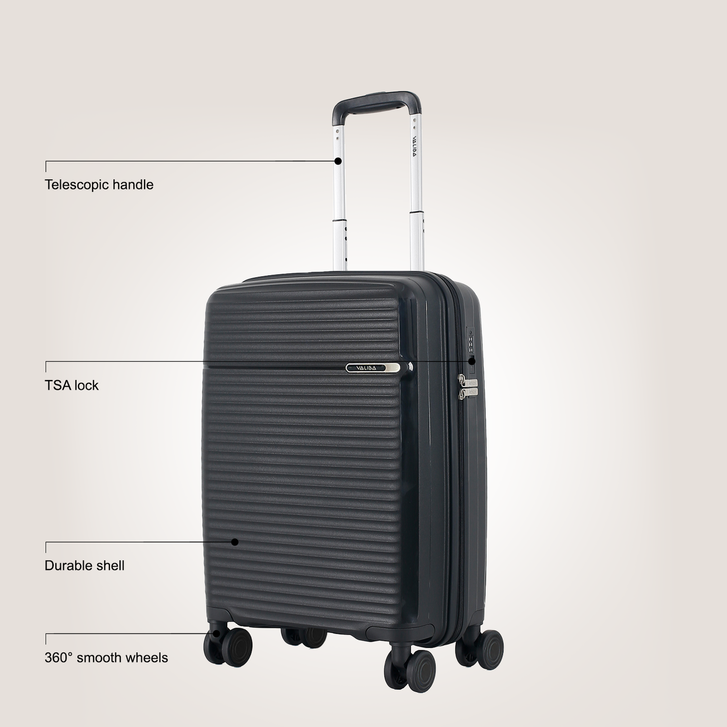 Valiba PP Luggage - 20" - Black