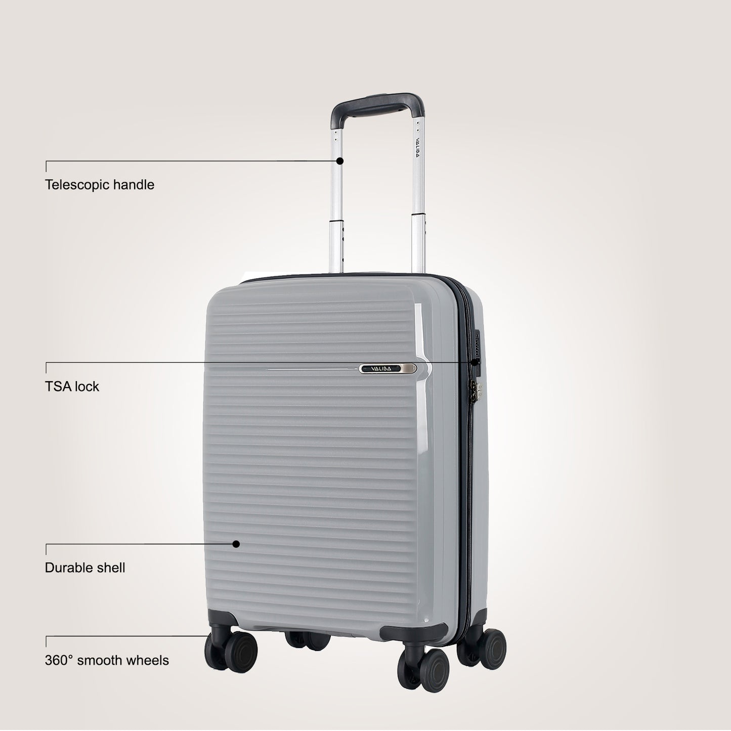 Valiba PP Luggage - 20" - Light Grey