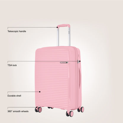 Valiba PP Luggage - 20" - Light Pink