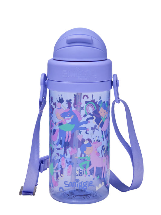 Unicorn Teeny Tiny Plastic Drink Bottle With Strap 400Ml