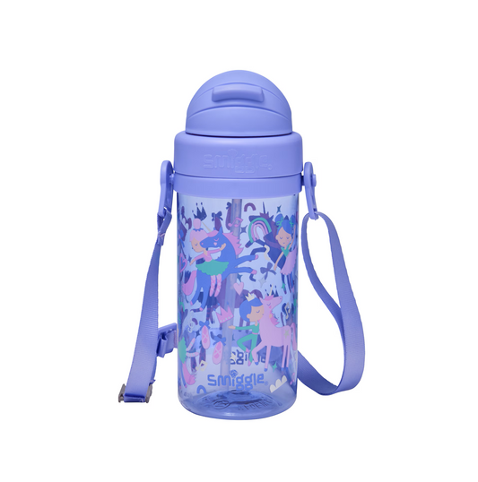 Unicorn Teeny Tiny Plastic Drink Bottle With Strap 400Ml