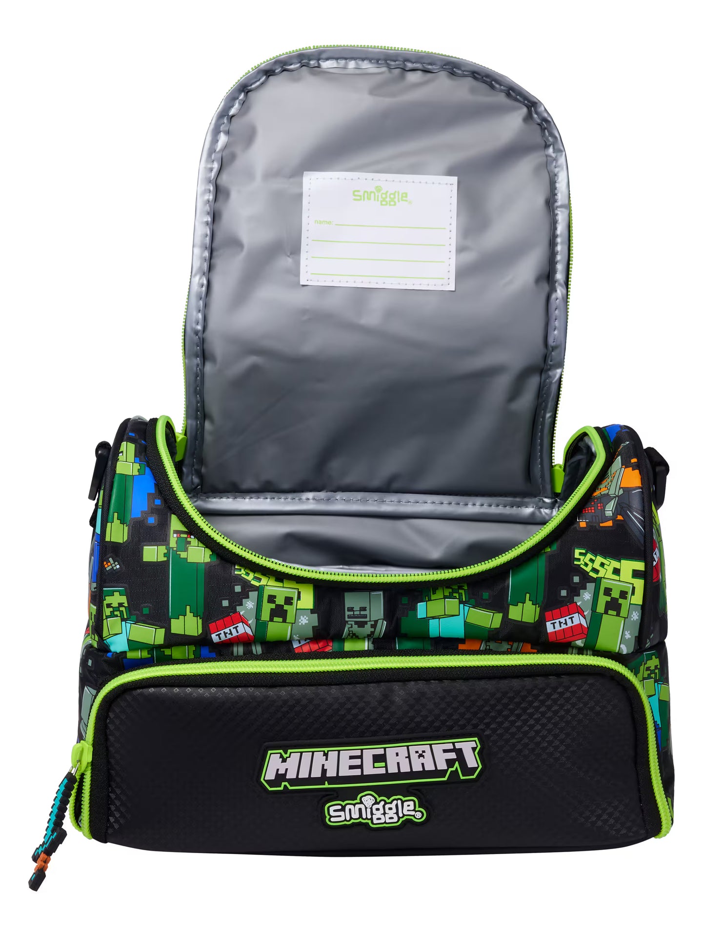 Minecraft Double Pocket Lunch Bag With Strap