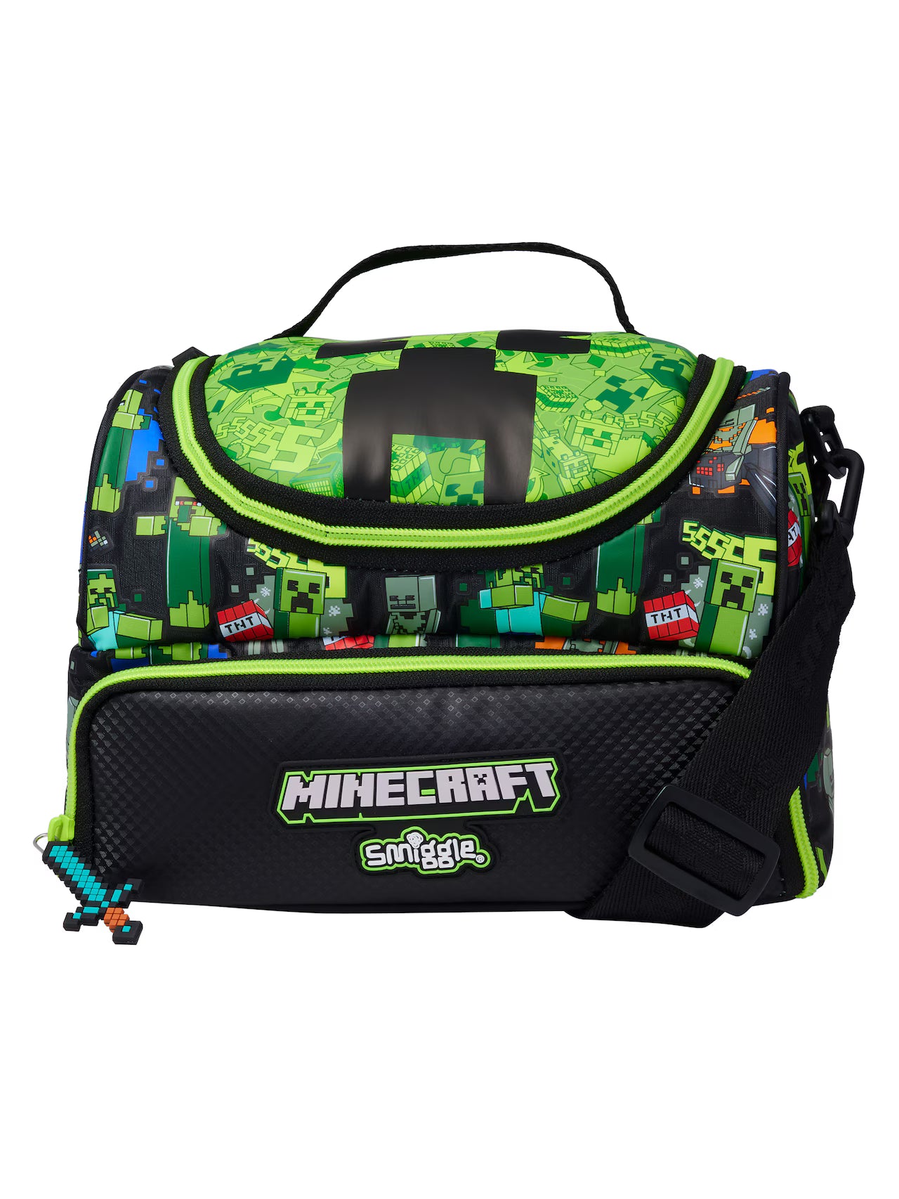 Minecraft Double Pocket Lunch Bag With Strap