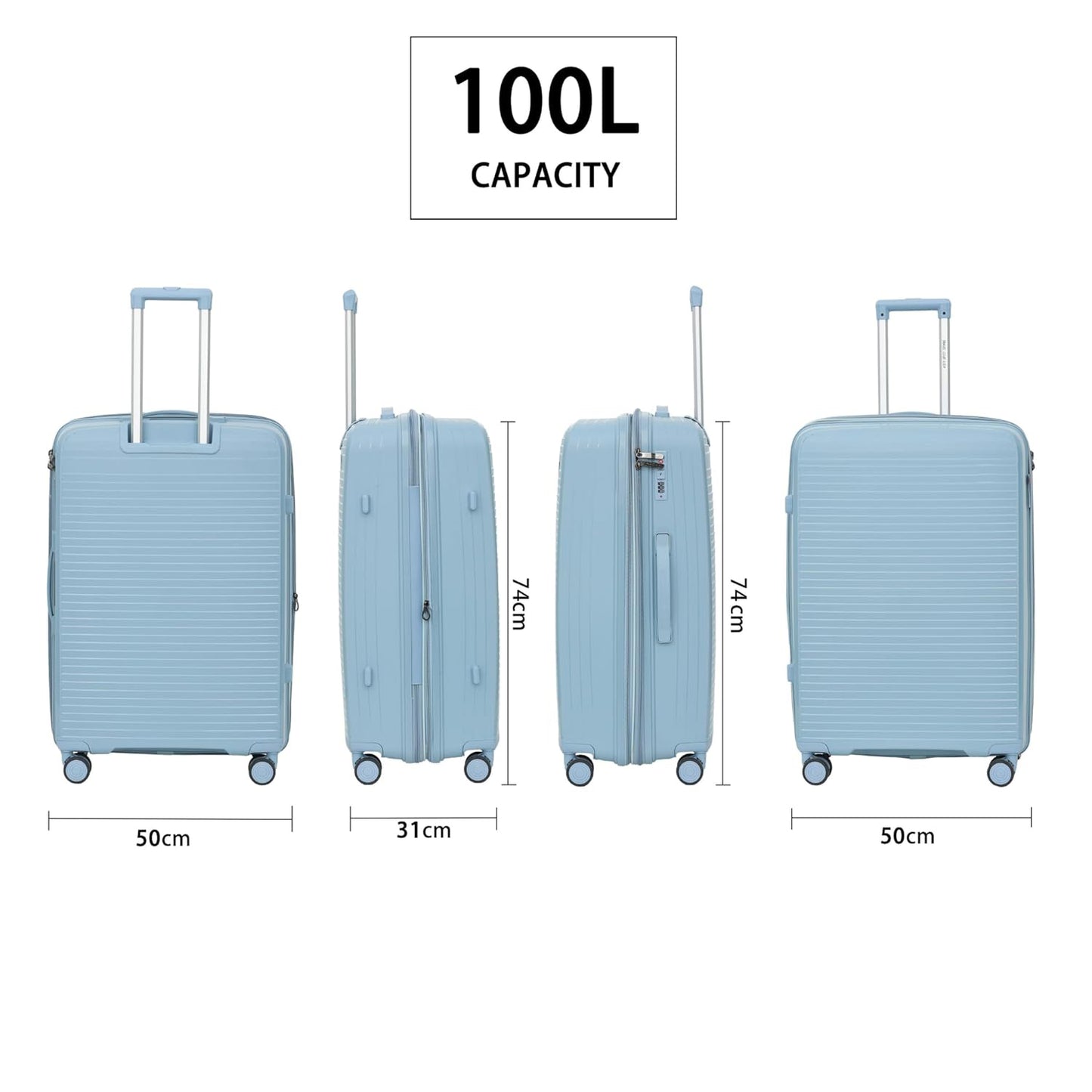 PP Luggage + Cup Holder - 28" - Grey Blue