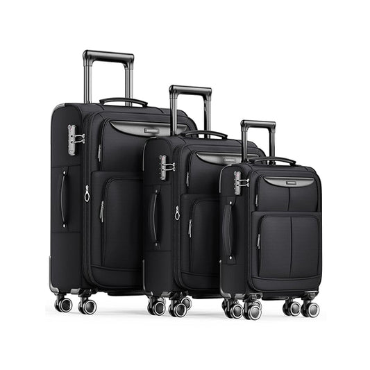 Showkoo Fabric Luggage Set - Black