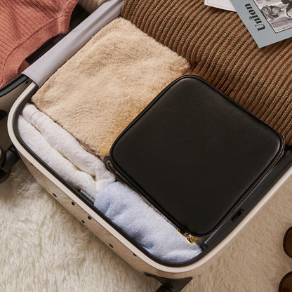 Makeup Bag with Lighted Mirror, Case Setting & Adjustable Dividers