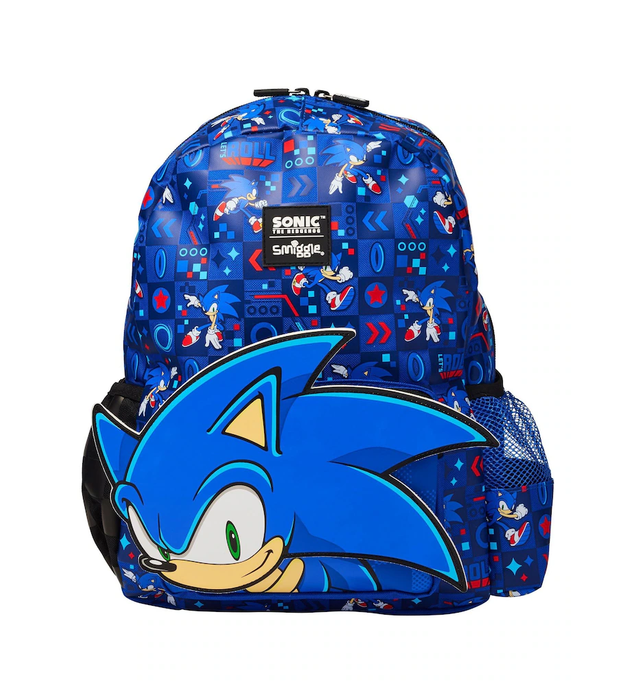 Smiggle Blue Junior Sonic The Hedgehog Hoodie Backpack ,38cm