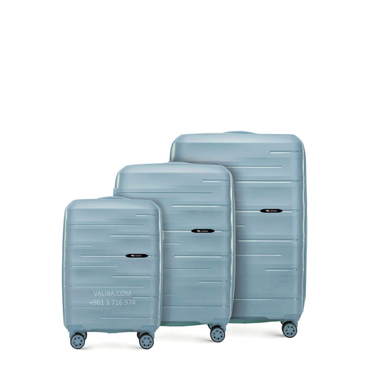 Monza PP Luggage Set - Light Blue Grey