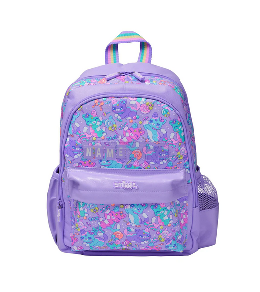Smiggle Junior Purple Adventurous Cat Junior Id Backpack, 36cm