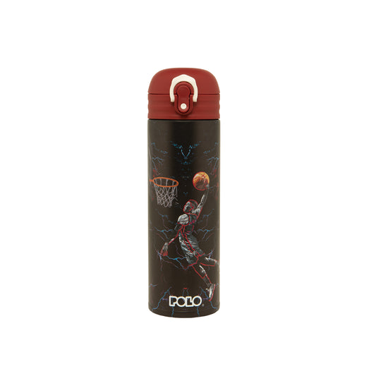 Stainless Steel Junior Thermos Bottle 500ml With Straw Basketball