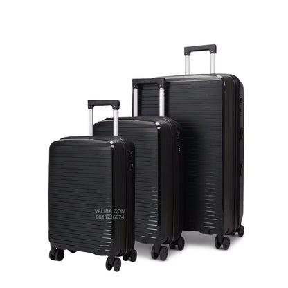PP Luggage Set + Cup Holder - 3Pieces - Black
