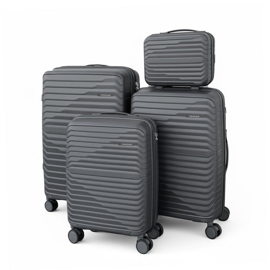 Wavy 4 Pieces Luggage Set - Dark Grey